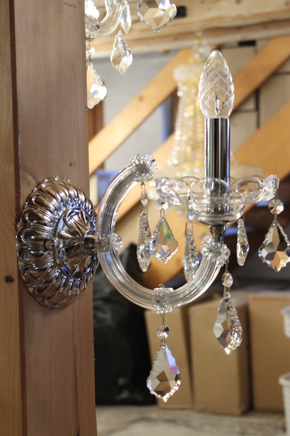 Wandlampe / Wandleuchter Silber 37cm 1 Licht