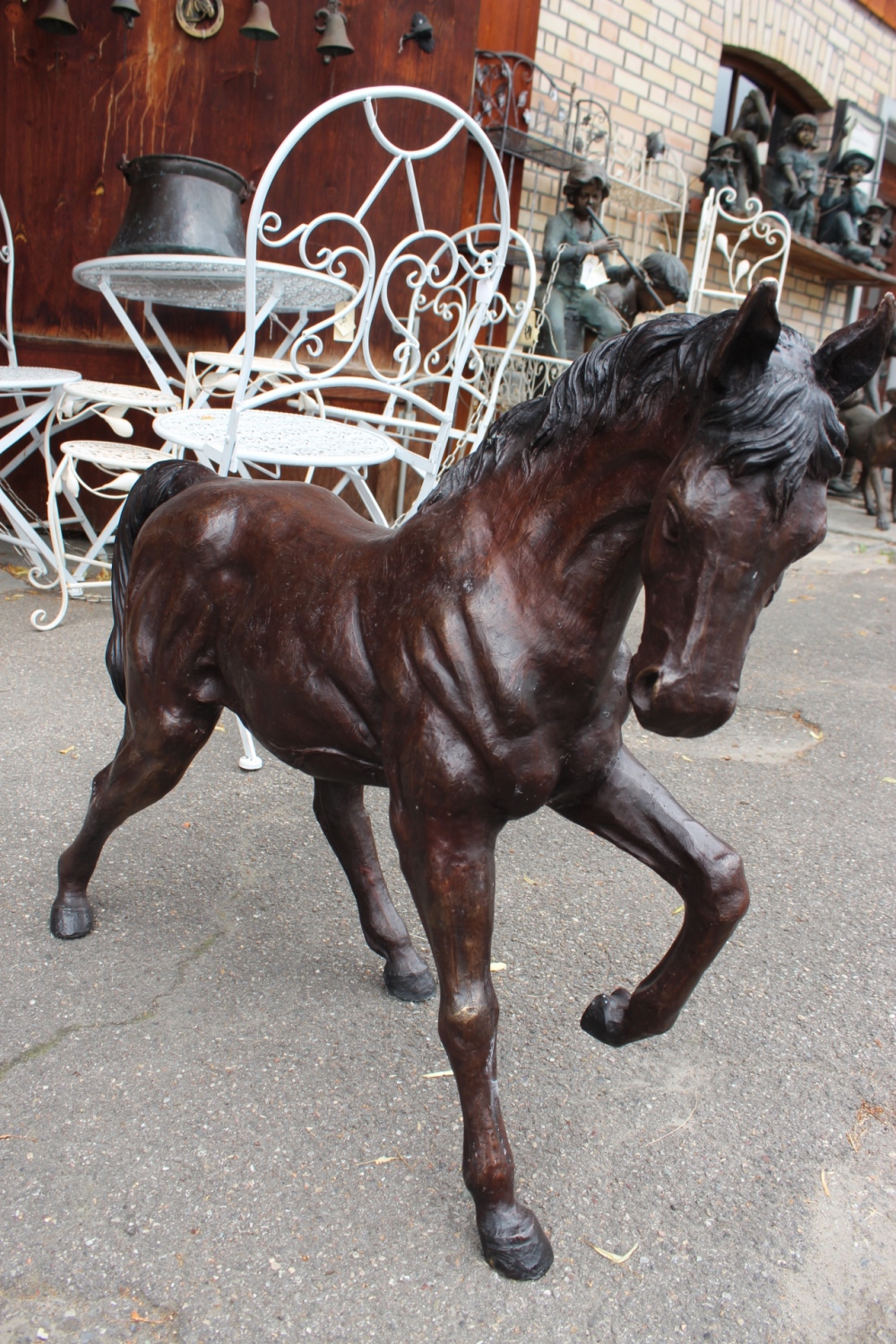 Bronzefigur / Bronzeskulptur Pferd