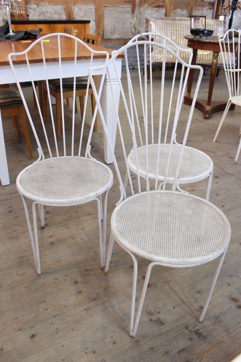 Antiker Gartensuhl / Eisen plastifiziert / 3 verfügbar