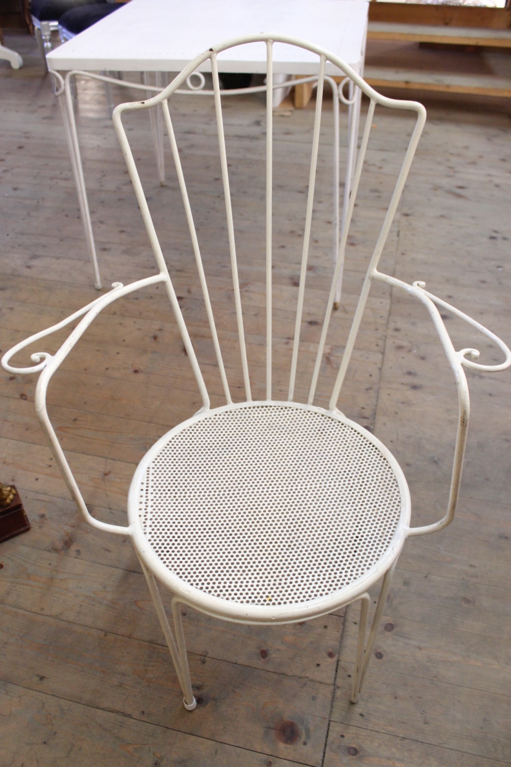 Antiker Gartensuhl / Eisen plastifiziert