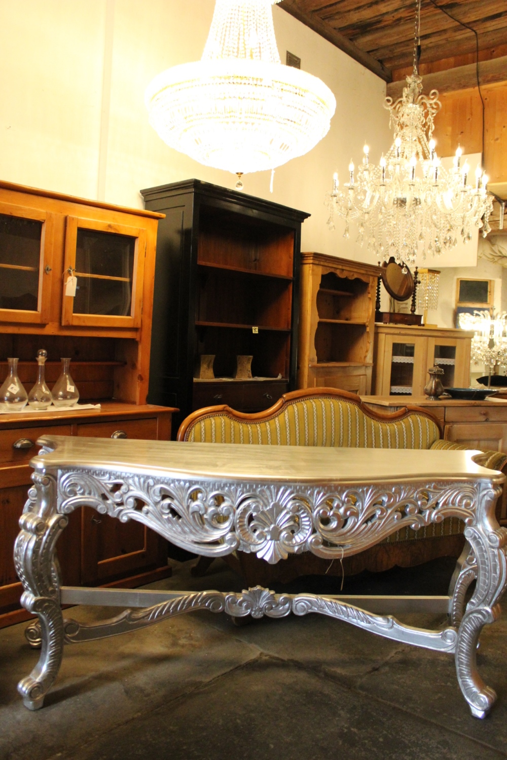 Konsole / Barockkonsole Silber 175cm lang