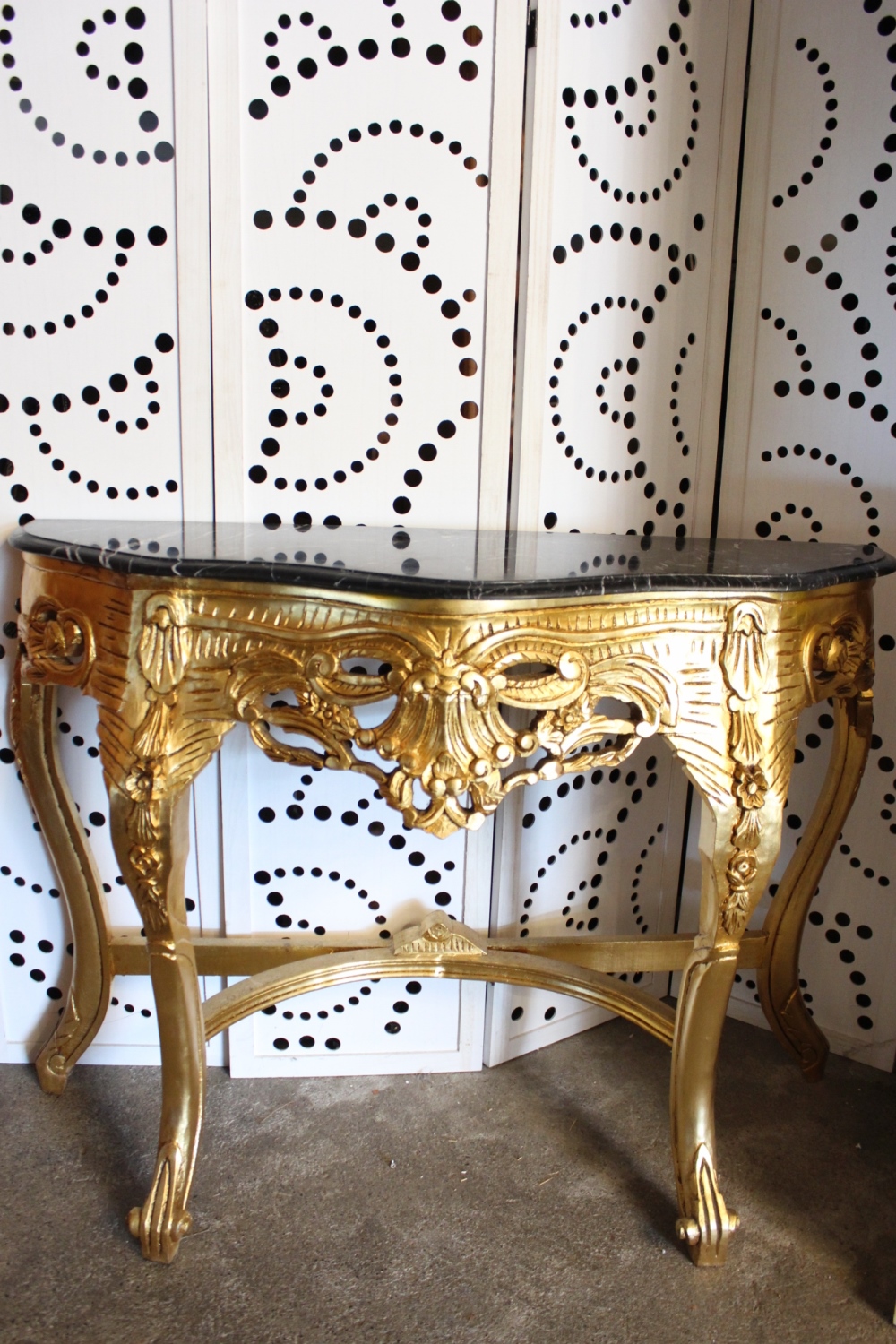Konsole Barock Gold mit Marmorplatte / 2 verfügbar