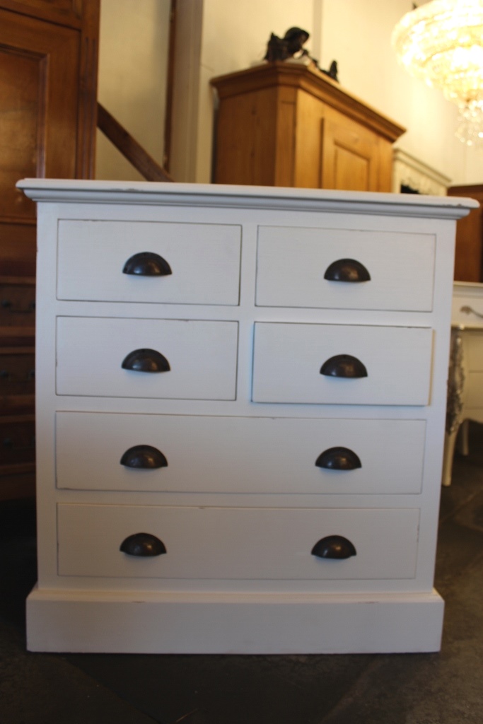 Schubladenstock / Kommode weiss mit 6 Schubladen