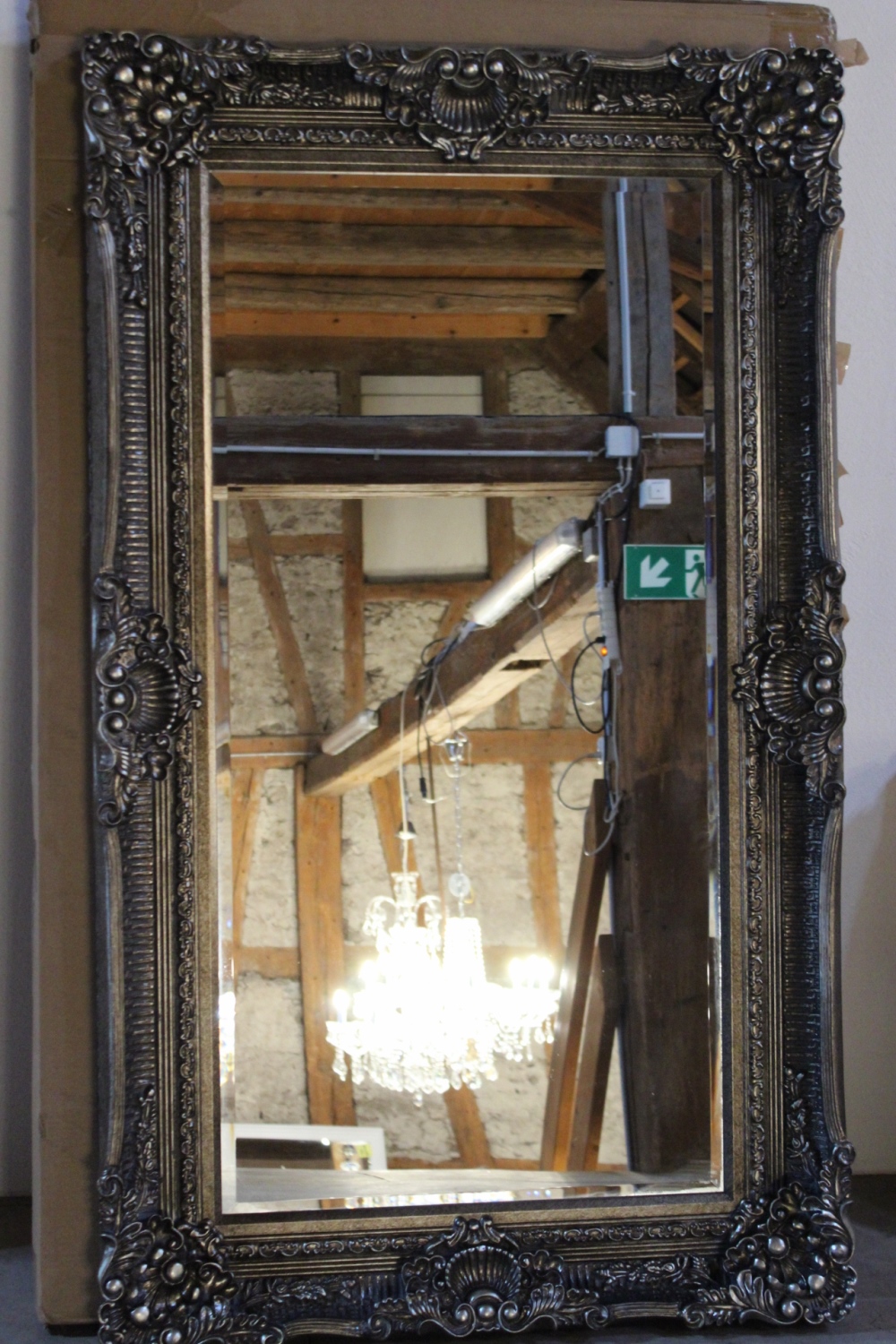 Barockspiegel Silber mit Holzrahmen / ausverkauft