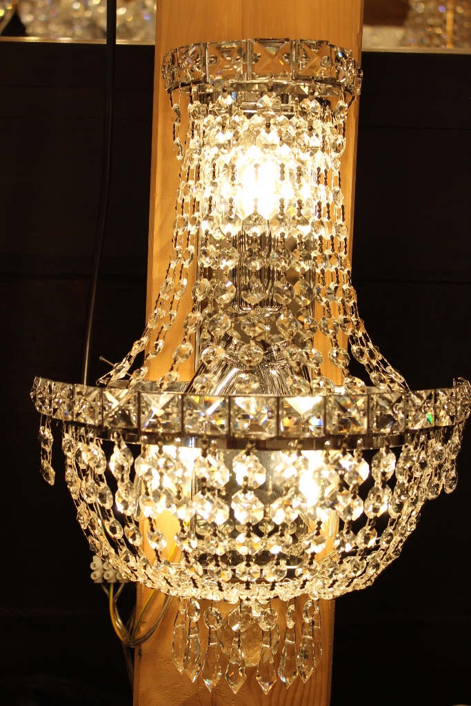 Wandlampe / Wandleuchter Bleikristall Silber, 3 Lichter